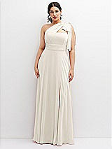 Alt View 1 Thumbnail - Ivory Chiffon Convertible Maxi Dress with Multi-Way Tie Straps