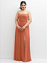 Alt View 4 Thumbnail - Terracotta Copper Chiffon Convertible Maxi Dress with Multi-Way Tie Straps