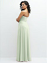 Alt View 3 Thumbnail - Mint Green Chiffon Corset Maxi Dress with Removable Off-the-Shoulder Swags
