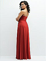 Alt View 3 Thumbnail - Poppy Red Chiffon Corset Maxi Dress with Removable Off-the-Shoulder Swags
