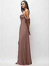Side View Thumbnail - Sienna Chiffon Corset Maxi Dress with Removable Off-the-Shoulder Swags