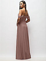 Rear View Thumbnail - Sienna Chiffon Corset Maxi Dress with Removable Off-the-Shoulder Swags