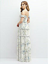 Alt View 3 Thumbnail - Bleu Garden Tiered Chiffon Maxi A-line Dress with Convertible Ruffle Straps