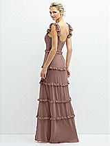 Rear View Thumbnail - Sienna Tiered Chiffon Maxi A-line Dress with Convertible Ruffle Straps