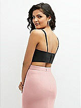 Rear View Thumbnail - Black Crepe Mix-and-Match Midriff Corset Top 
