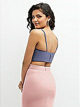 Rear View Thumbnail - French Blue Crepe Mix-and-Match Midriff Corset Top 