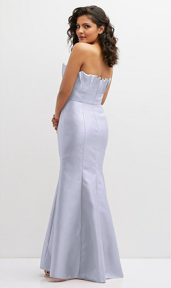 Back View - Silver Dove Strapless Satin Fit and Flare Dress with Crumb-Catcher Bodice