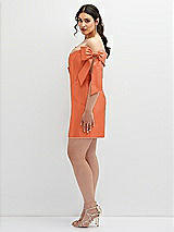 Alt View 3 Thumbnail - Portofino Orange Satin Off-the-Shoulder Bow Corset Fit and Flare Mini Dress