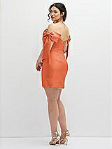 Alt View 4 Thumbnail - Portofino Orange Satin Off-the-Shoulder Bow Corset Fit and Flare Mini Dress