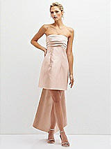 Front View Thumbnail - Cameo Strapless Satin Column Mini Dress with Oversized Bow
