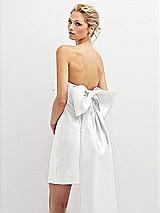 Alt View 1 Thumbnail - White Strapless Satin Column Mini Dress with Oversized Bow