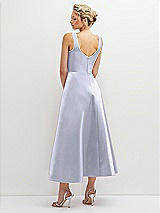 Rear View Thumbnail - Silver Dove Square Neck Satin Midi Dress with Full Skirt & Pockets