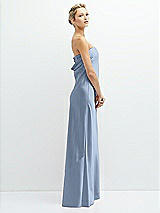 Side View Thumbnail - Cloudy Strapless Maxi Bias Column Dress with Peek-a-Boo Corset Back