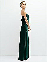 Side View Thumbnail - Evergreen Strapless Maxi Bias Column Dress with Peek-a-Boo Corset Back