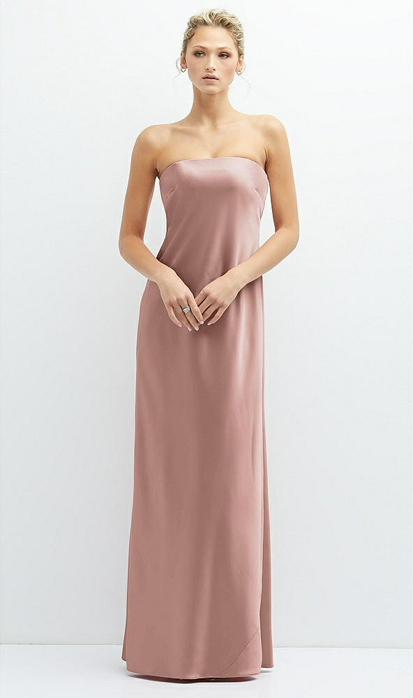 Front View - Neu Nude Strapless Maxi Bias Column Dress with Peek-a-Boo Corset Back