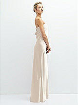 Side View Thumbnail - Oat Strapless Maxi Bias Column Dress with Peek-a-Boo Corset Back