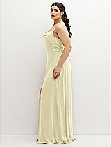 Side View Thumbnail - Butter Yellow Soft Cowl-Neck A-Line Maxi Dress with Adjustable Straps