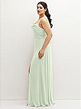 Side View Thumbnail - Mint Green Soft Cowl-Neck A-Line Maxi Dress with Adjustable Straps