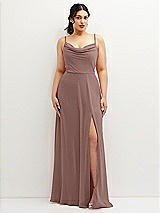 Front View Thumbnail - Sienna Soft Cowl-Neck A-Line Maxi Dress with Adjustable Straps