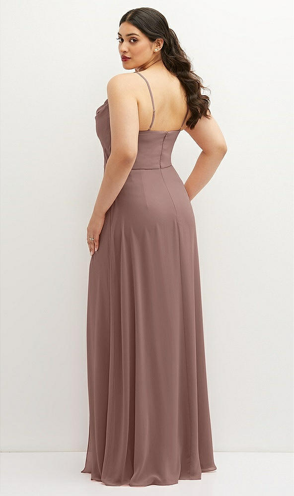 Back View - Sienna Soft Cowl-Neck A-Line Maxi Dress with Adjustable Straps