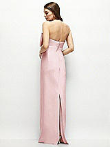 Alt View 4 Thumbnail - Ballet Pink Strapless Satin Column Maxi Dress with Oversized Handcrafted Bow