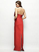 Alt View 4 Thumbnail - Poppy Red Strapless Satin Column Maxi Dress with Oversized Handcrafted Bow