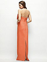Alt View 4 Thumbnail - Portofino Orange Strapless Satin Column Maxi Dress with Oversized Handcrafted Bow