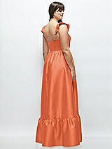 Alt View 3 Thumbnail - Portofino Orange Satin Corset Maxi Dress with Ruffle Straps & Skirt