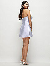 Rear View Thumbnail - Silver Dove Strapless Bell Skirt Satin Mini Dress with Oversized Bow