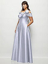 Alt View 3 Thumbnail - Silver Dove Asymmetrical Bow Off-Shoulder Satin Gown with Ballroom Skirt