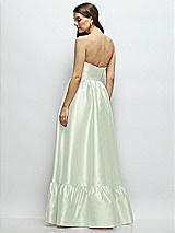 Rear View Thumbnail - Mint Green Strapless Cat-Eye Boned Bodice Maxi Dress with Ruffle Hem