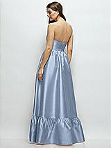 Rear View Thumbnail - Cloudy Strapless Cat-Eye Boned Bodice Maxi Dress with Ruffle Hem