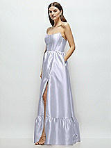 Side View Thumbnail - Silver Dove Strapless Cat-Eye Boned Bodice Maxi Dress with Ruffle Hem