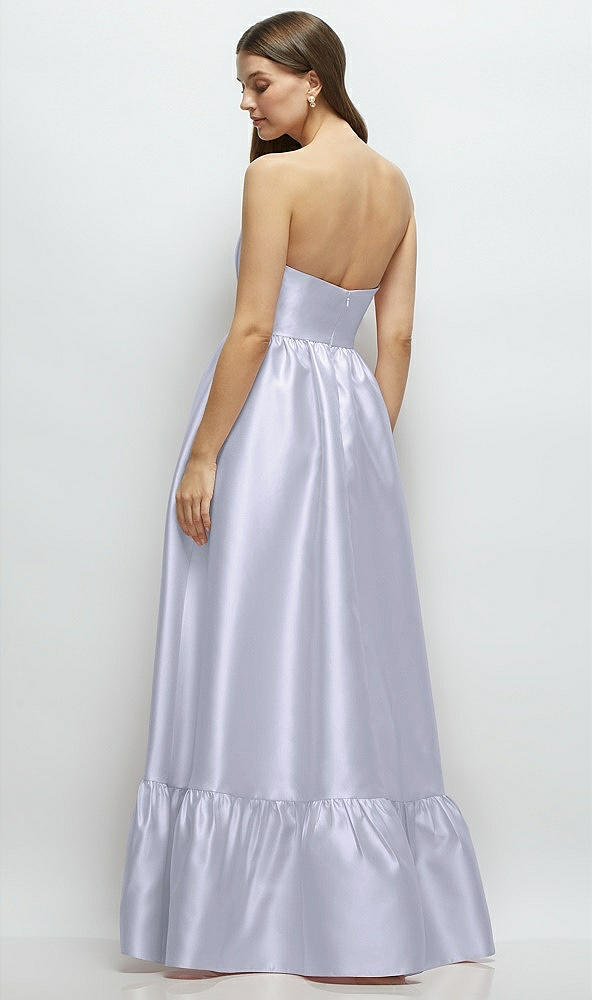 Back View - Silver Dove Strapless Cat-Eye Boned Bodice Maxi Dress with Ruffle Hem