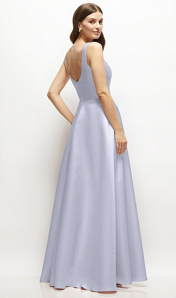 Back View - Silver Dove Square-Neck Satin Maxi Dress with Full Skirt