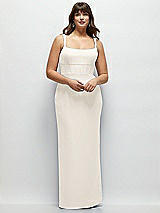 Alt View 1 Thumbnail - Ivory Corset Midriff Crepe Column Maxi Dress