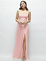 Front View Thumbnail - Rose Square Neck Chiffon Maxi Dress with Circle Skirt