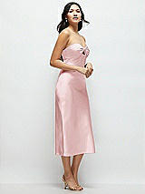Side View Thumbnail - Ballet Pink Strapless Bow-Bandeau Cutout Satin Midi Slip Dress