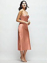 Side View Thumbnail - Copper Penny Strapless Bow-Bandeau Cutout Satin Midi Slip Dress