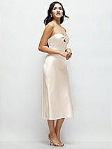 Side View Thumbnail - Oat Strapless Bow-Bandeau Cutout Satin Midi Slip Dress
