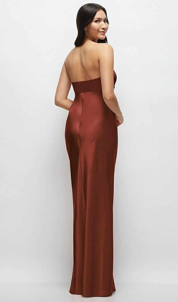 Back View - Auburn Moon Strapless Bow-Bandeau Cutout Satin Maxi Slip Dress