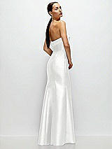 Side View Thumbnail - White Strapless Cuff Neckline Satin Trumpet Gown