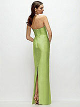 Rear View Thumbnail - Mojito Strapless Satin Column Dress with Back Slit