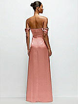Rear View Thumbnail - Desert Rose A-Line Satin Maxi Dress with Convertible Off-the-Shoulder or Strapless Looks