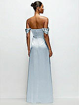 Rear View Thumbnail - Mist A-Line Satin Maxi Dress with Convertible Off-the-Shoulder or Strapless Looks