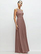 Side View Thumbnail - Sienna Chiffon One-Shoulder Maxi Dress with Circle Skirt