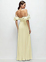 Alt View 3 Thumbnail - Butter Yellow Dramatic Ruffle Edge Strap Chiffon Maxi Dress