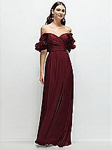 Alt View 1 Thumbnail - Cabernet Dramatic Ruffle Edge Strap Chiffon Maxi Dress
