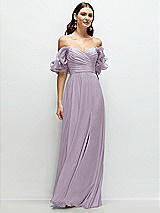 Alt View 1 Thumbnail - Lilac Haze Dramatic Ruffle Edge Strap Chiffon Maxi Dress