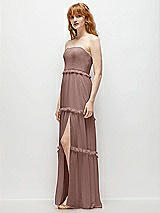 Side View Thumbnail - Sienna Strapless Chiffon Maxi Dress with Tiered Micro Ruffle Full Skirt